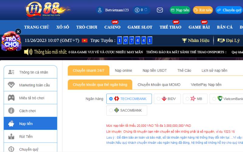 Hướng Dẫn Nạp Tiền QH88 An Toàn Nhanh Chóng 2025 Hướng Dẫn Nạp Tiền QH88 An Toàn Nhanh Chóng 2025